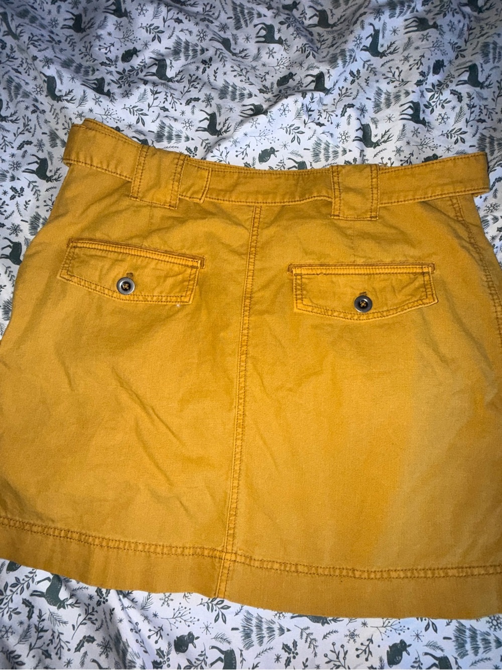 Free People Mustard Yellow Mini Skirt with Utility Pockets - Picture 4 of 6